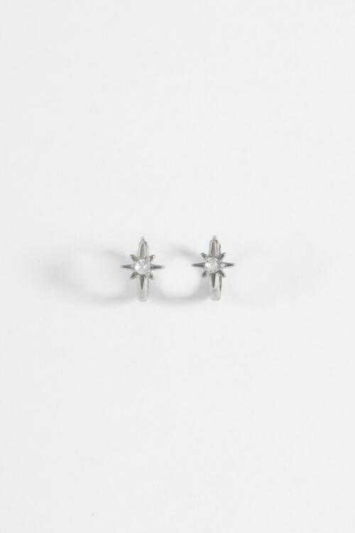 Aros acero star plateado