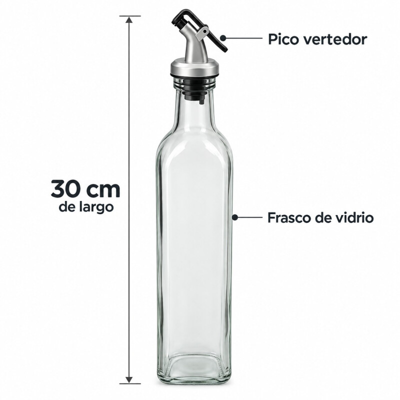 Aceitero de Vidrio con Pico Vertedor Dosificador 500 ml Aceitero de Vidrio con Pico Vertedor Dosificador 500 ml
