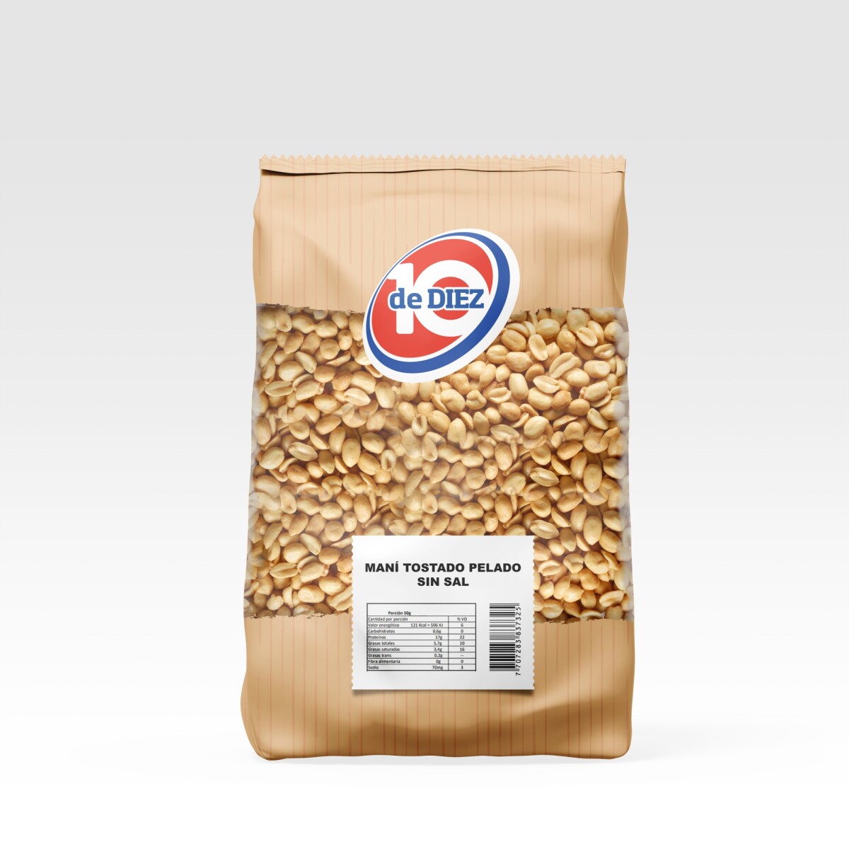 MANI TOSTADO S/SAL 1KG DE DIEZ 