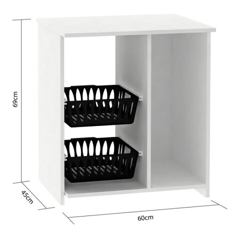 Mueble frutero para Horno Microondas de cocina con 2 canastos y puerta 60x45x69cm Mueble frutero para Horno Microondas de cocina con 2 canastos y puerta 60x45x69cm