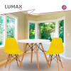 Juego de comedor Con Mesa Circular de 80cm + 2 Sillas Eames Amarllo