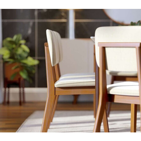 Silla de Comedor Classic Li­nea Manhattan Tela Bouclé/Natural