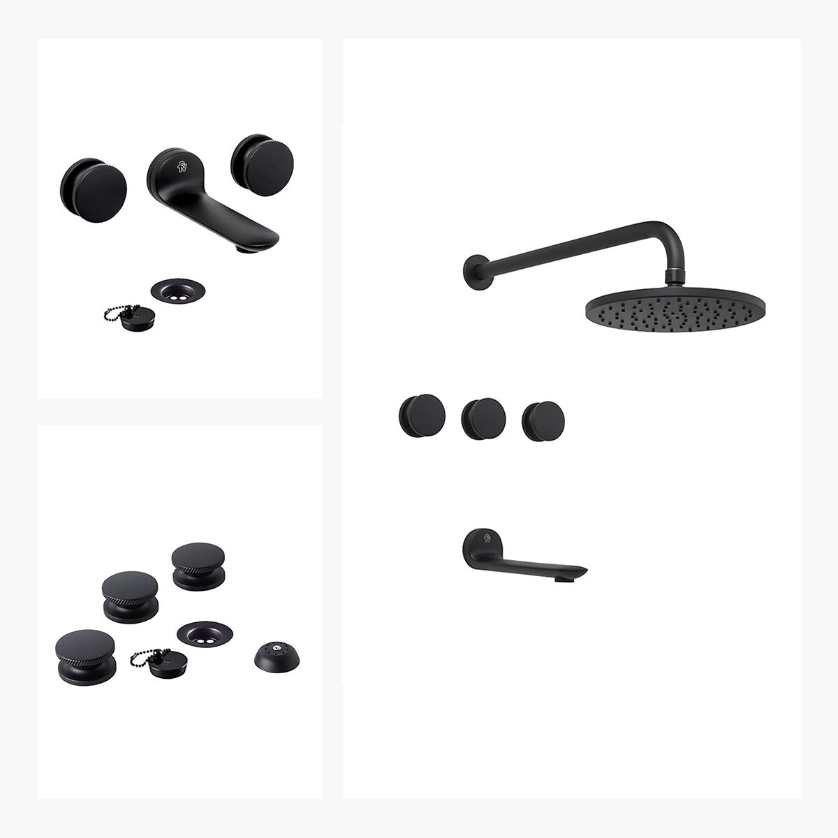 Juego De Griferia Incluye Lavatorio De Pared Ducha Y Bidet 