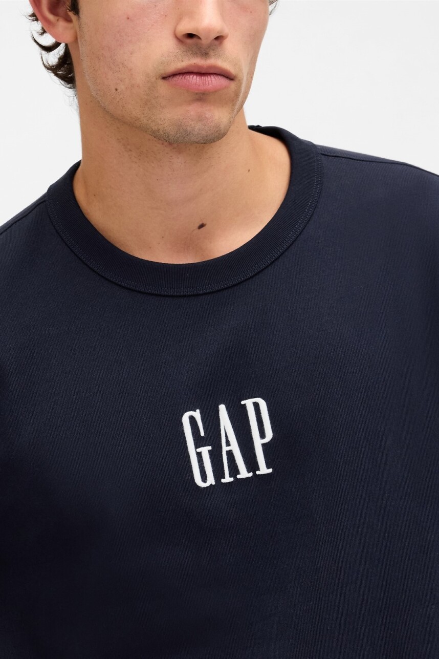 Remera Logo Gap Manga Larga Hombre New Classic Navy
