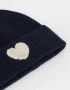 Gorro Romántico Gorro Tejido Con Corazón - Azul Medio