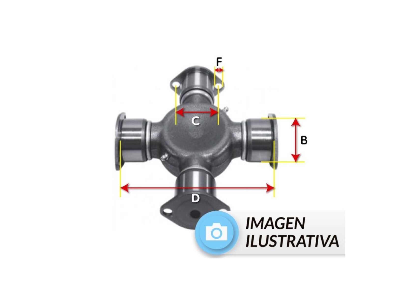 CRUCETA B:49.2mm C:64mm D:154.85mm 