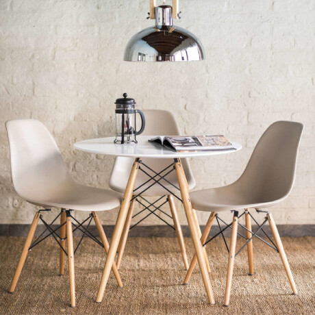 MESA DE COMEDOR EAMES REDONDA METAL 80 CM Mesa Eames Blanca Redonda 80cm