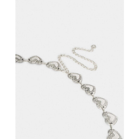 Cinturón Con Corazones Plateado