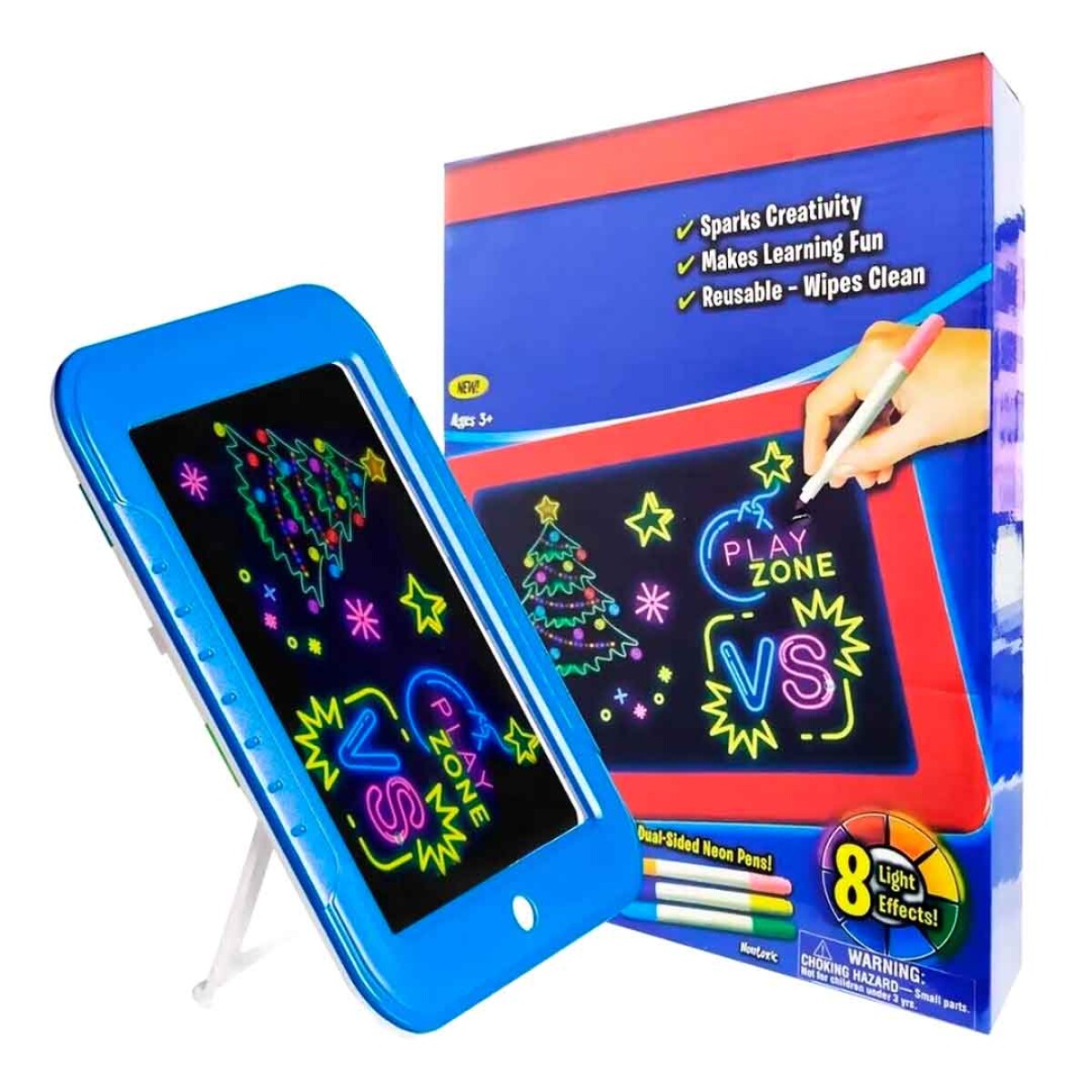 Pizarra Mágica Led Tableta para Dibujar en Colores Neón - AZUL 