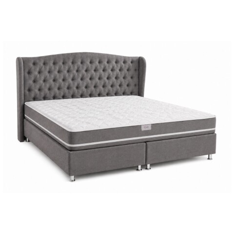 Sommier Kenko 200 x 200 cm (Base + Colchón + Cabecera) Gris