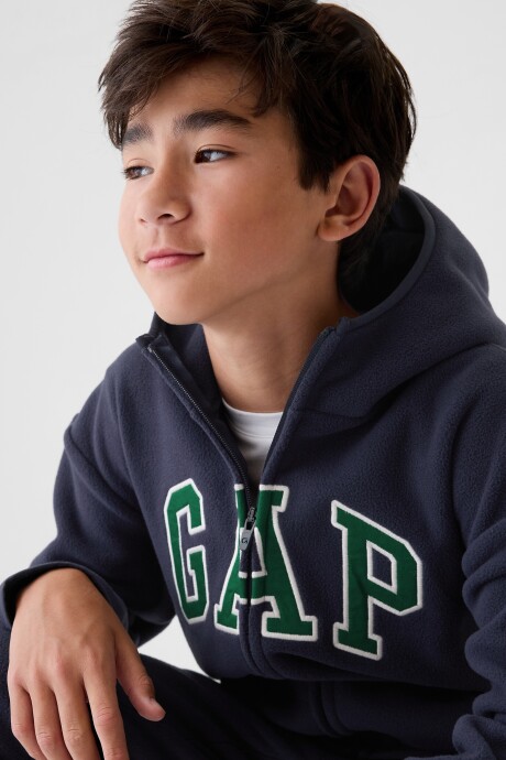 Canguro Polar Con Cierre Logo Gap Niño Navy Uniform