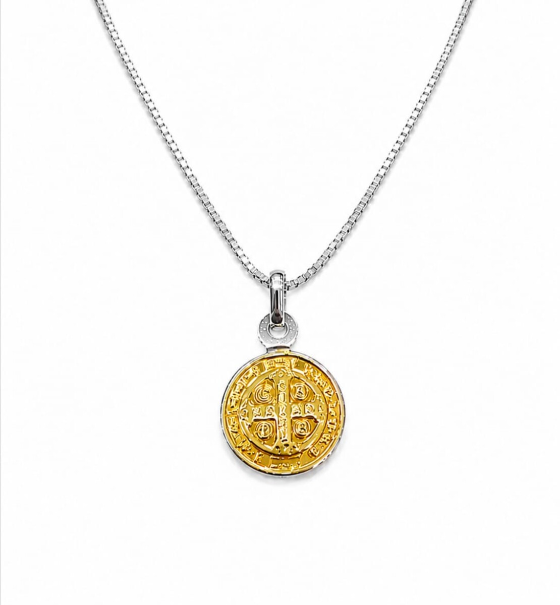 Cadena y medalla San Benito pequeña 