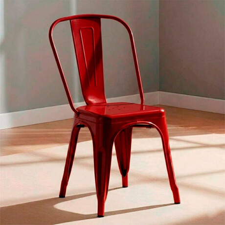 Silla Tolix Metálica Acero Industrial Sandman Comedor Rojo