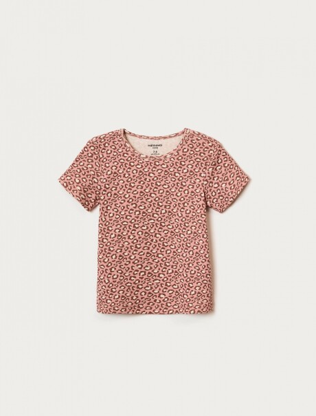 BLUSA CON ESTAMPADO EN TELA ACANALADA ROSADO