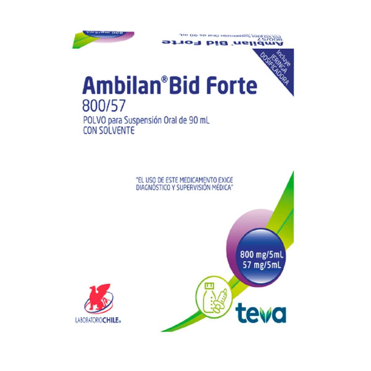 AMBILAN BID FORTE 800/57 SUSP. FR. X 90 