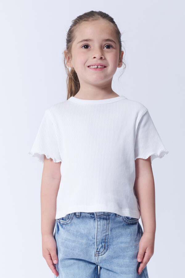 Remera Manga Corta Rib Blanco