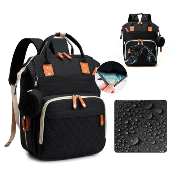 Silla Mecedora Bouncer Bebé + Mochila Maternal Impermeable Variante Color Verde Negro