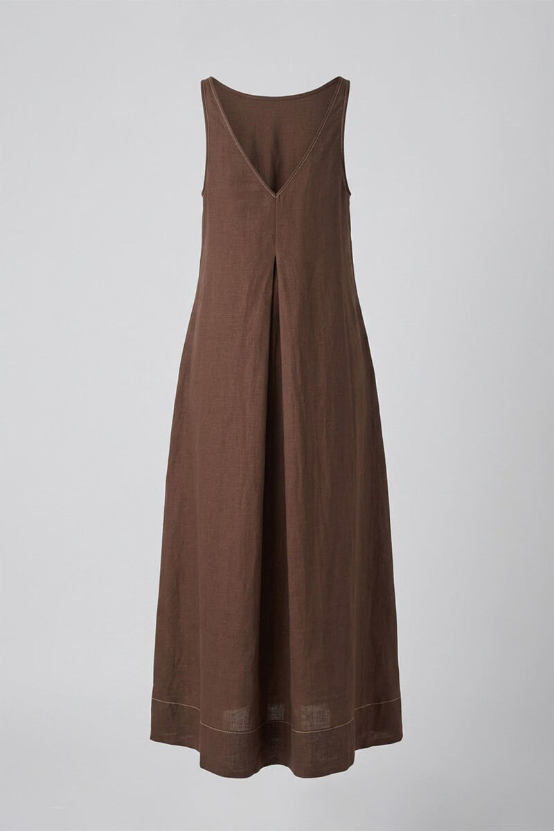 VESTIDO JACKIE MARRON