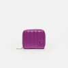 Billetera Con Cierre En Efecto Cuero Liso Orchid