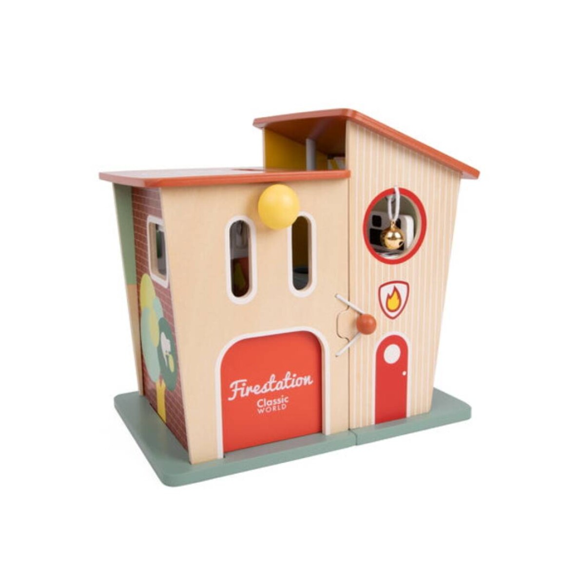 Estación de Bomberos de Madera Classic World - Play Set Portatil Montessori 