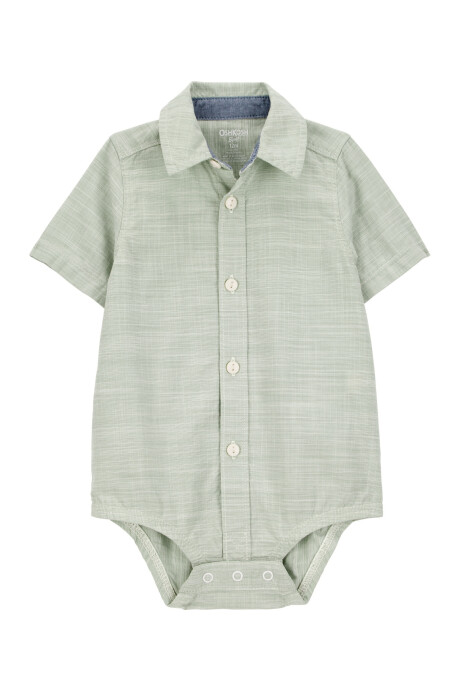 Body tipo camisa, de popelina, verde Body tipo camisa, de popelina, verde