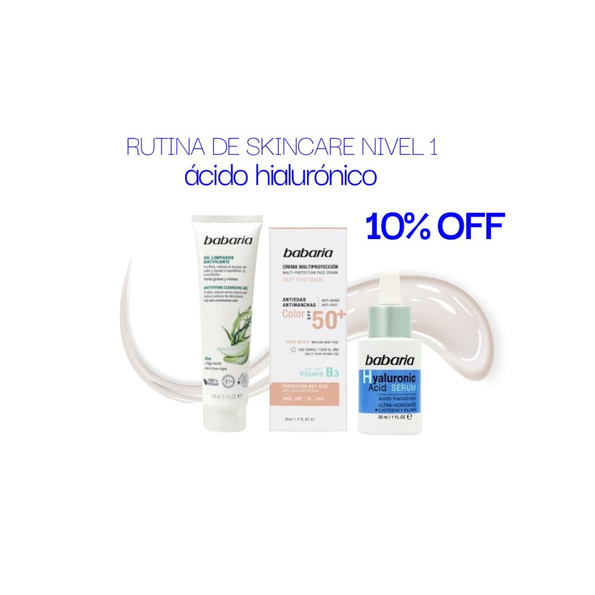 Rutina de skincare NIVEL 1 - Ácido hialurónico 
