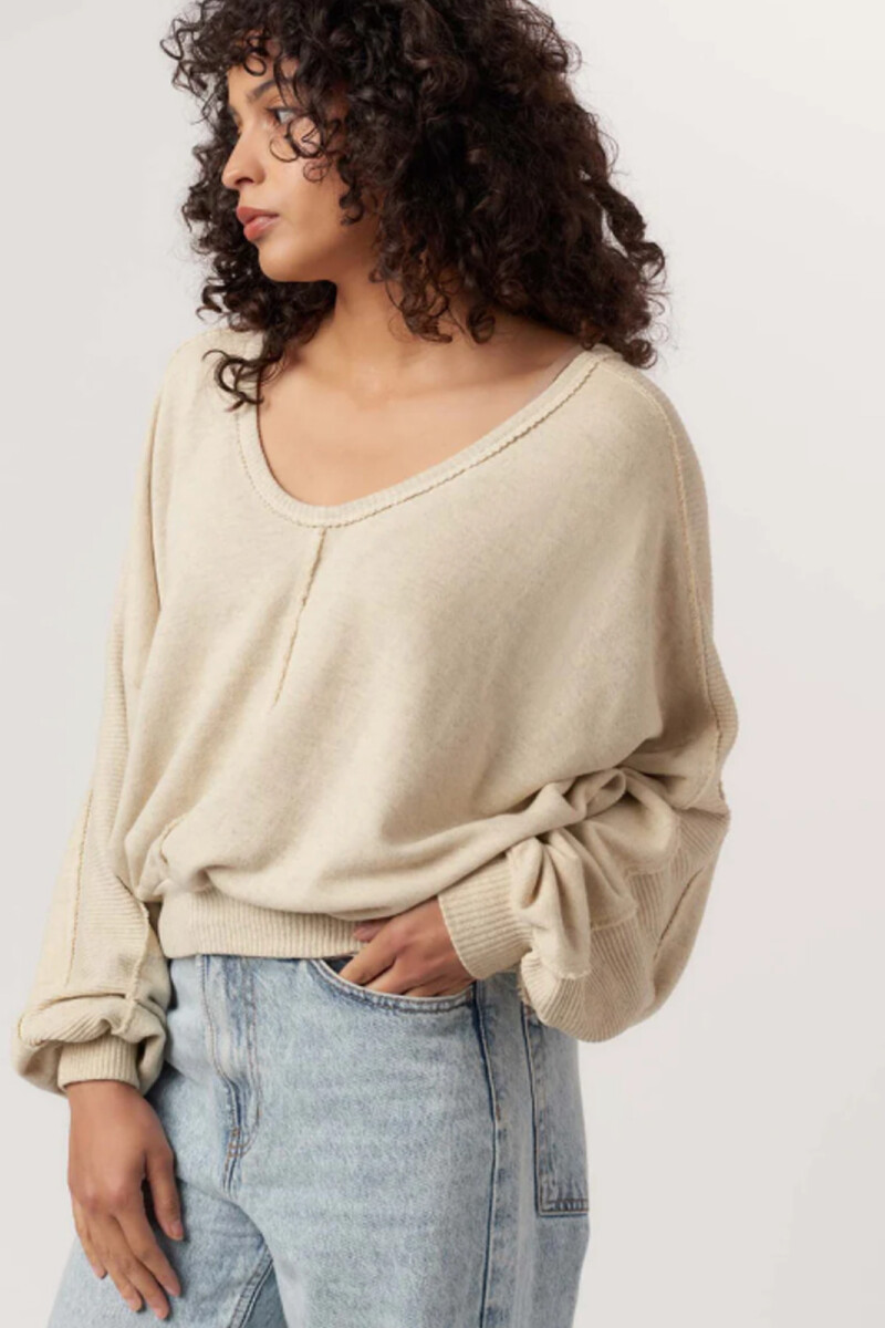 SWEATER PEBBLES SEAMED Beige