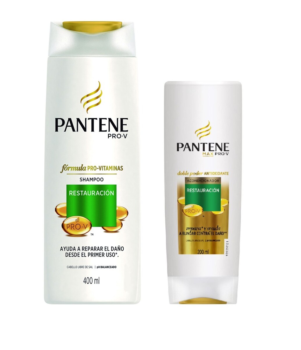 Shampoo Pantene 400 Ml Restauración + Acondicionador 200 Ml. 