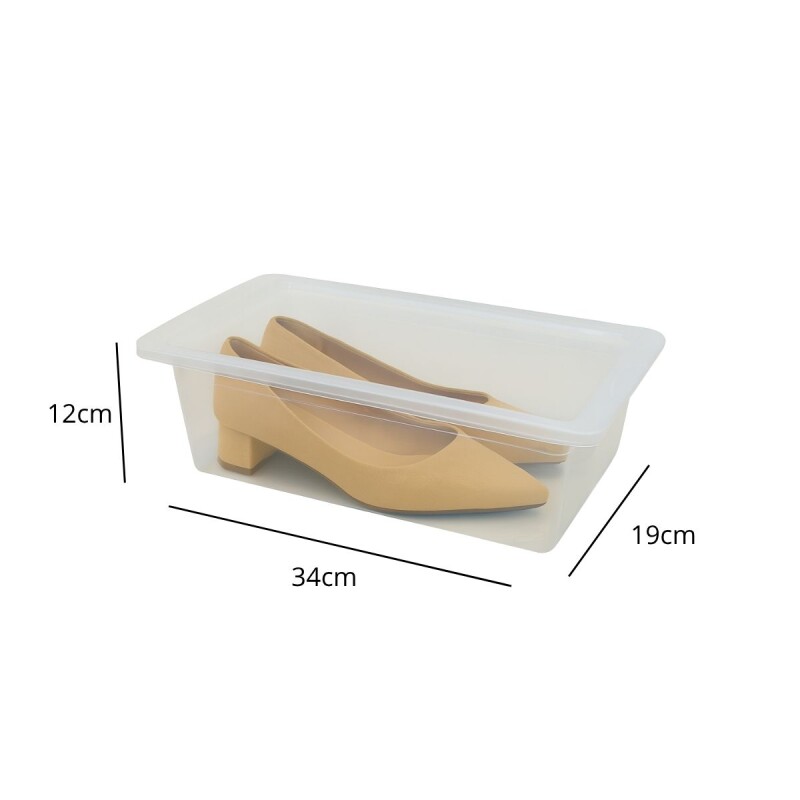 Caja organizadora zapatera apilable TRANSPARENTE