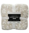 Frazada con Corderito 1 Plaza Home Class 150 x 240 cm Hojas Beige