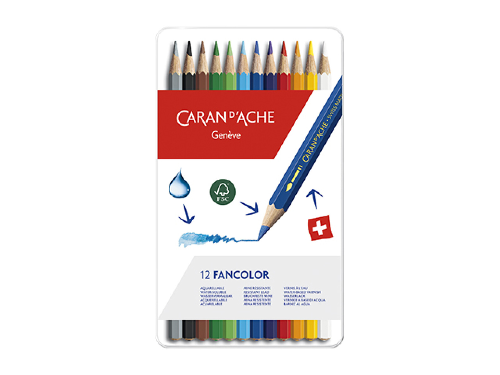 Lápices de colores acuarelables Caran d'Ache Fancolor — Infantozzi