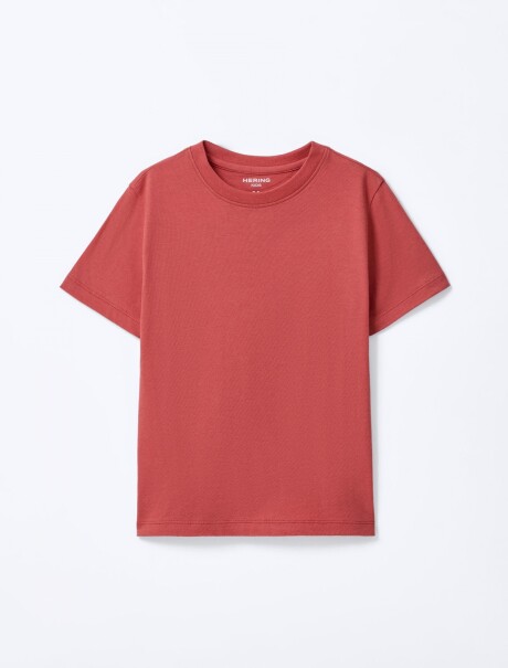 CAMISETA BÁSICA UNISSEX INFANTIL MANGA CORTA ROJO