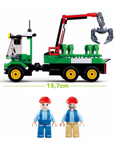 Tractor remolque de troncos Sluban Town Farm para armar con 209 piezas Tractor remolque de troncos Sluban Town Farm para armar con 209 piezas