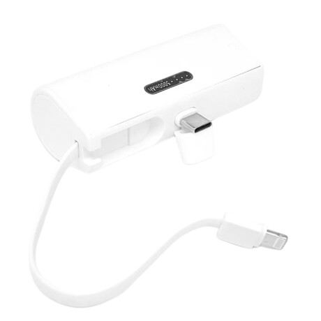 Cargador PowerBank Compacto 5000mAh USB-C Lightning Blanco