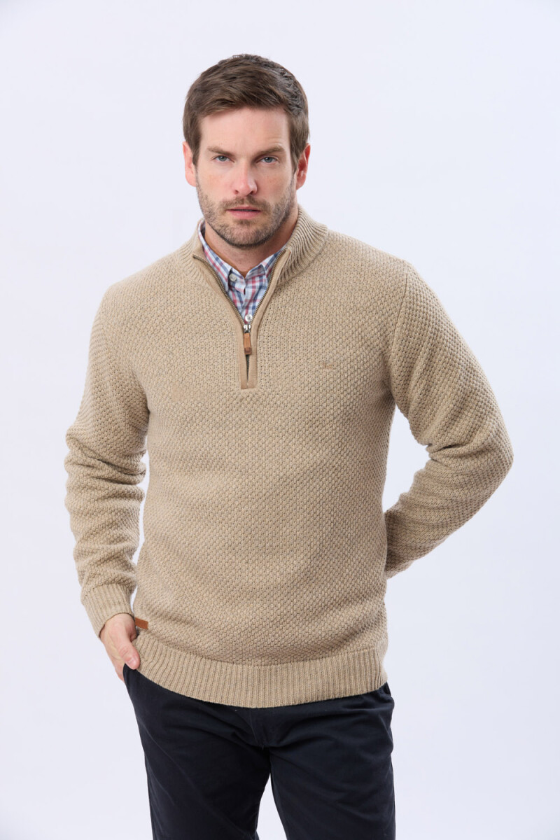 BUZO TEJIDO TEXTURADO - Beige 