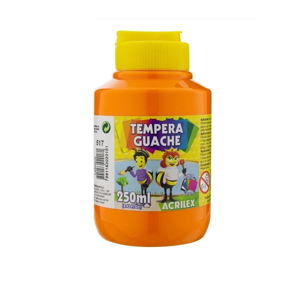 Témpera Acrilex 517 250Ml.Naranja #Témpera Acrilex 2023-517 250Ml.Naranja