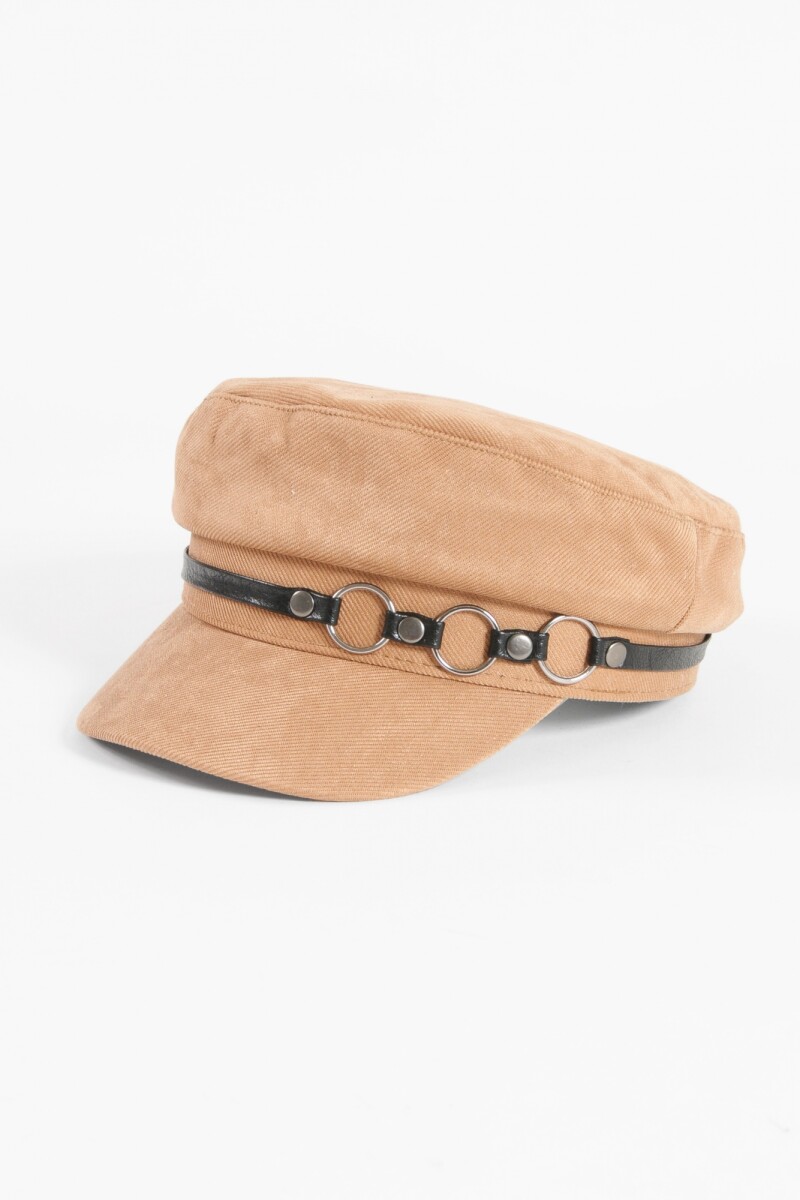 Cap boina detalle aros camel