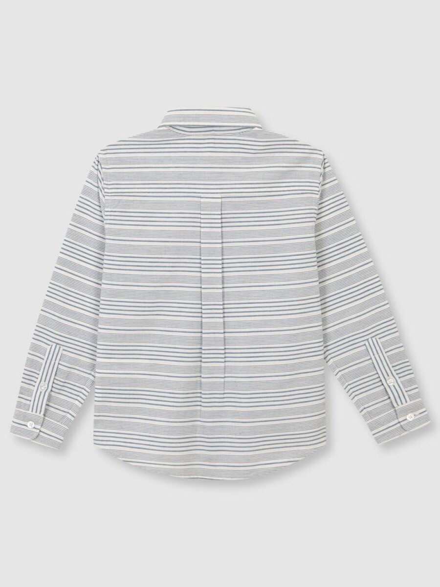 Camisa De Rayas Horizontales Azul