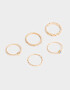 Sets Anillos Strass Anillos Sets De Metal - Dorado
