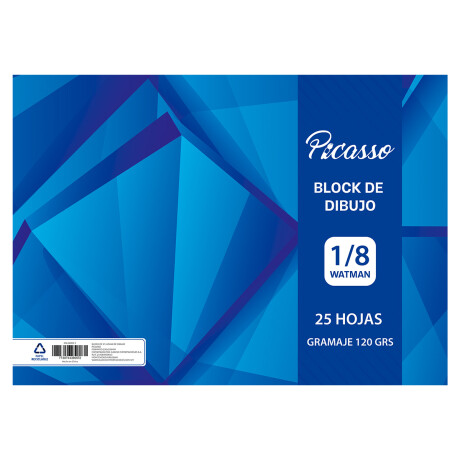 Block de dibujo 1/8 Watman Picasso 120gr Block de dibujo 1/8 Watman Picasso 120gr