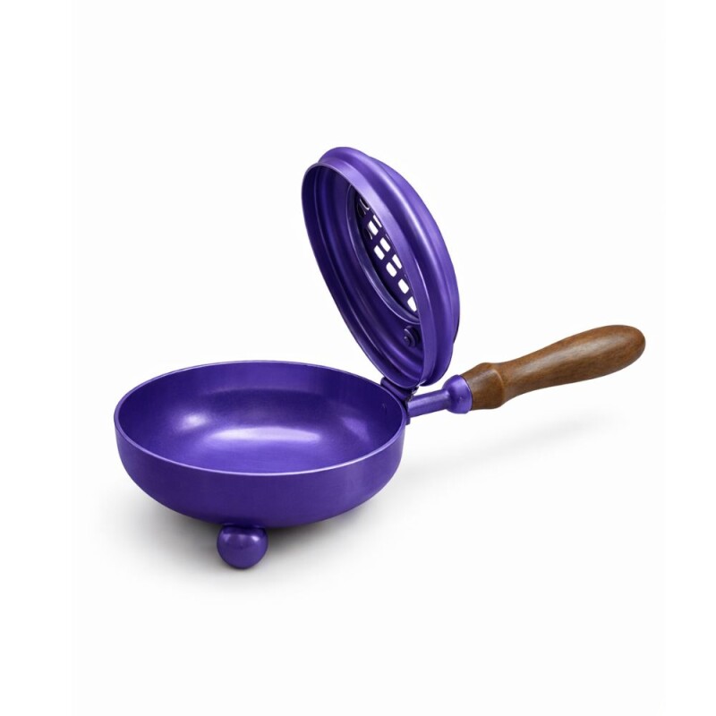 PORTAINCIENSO METÁLICO CON MANGO DE MADERA Violeta