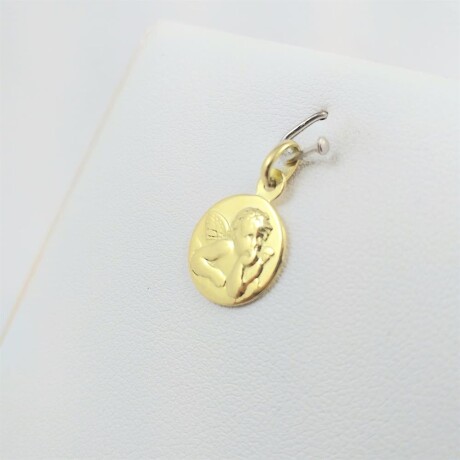 Medalla religiosa de oro 18ktes, Ángel Rafael, diámetro 12mm. Medalla religiosa de oro 18ktes, Ángel Rafael, diámetro 12mm.