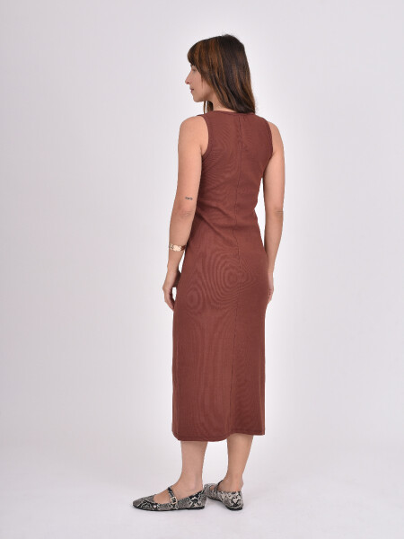 VESTIDO OLBA MARRON OSCURO