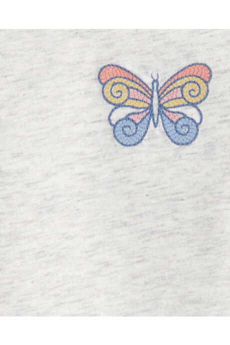 Remera de algodón con bordado mariposa Remera de algodón con bordado mariposa