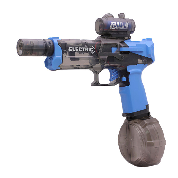 Pistola De Agua A Batería Recargable USB C/ Luz Sonido Color Azul