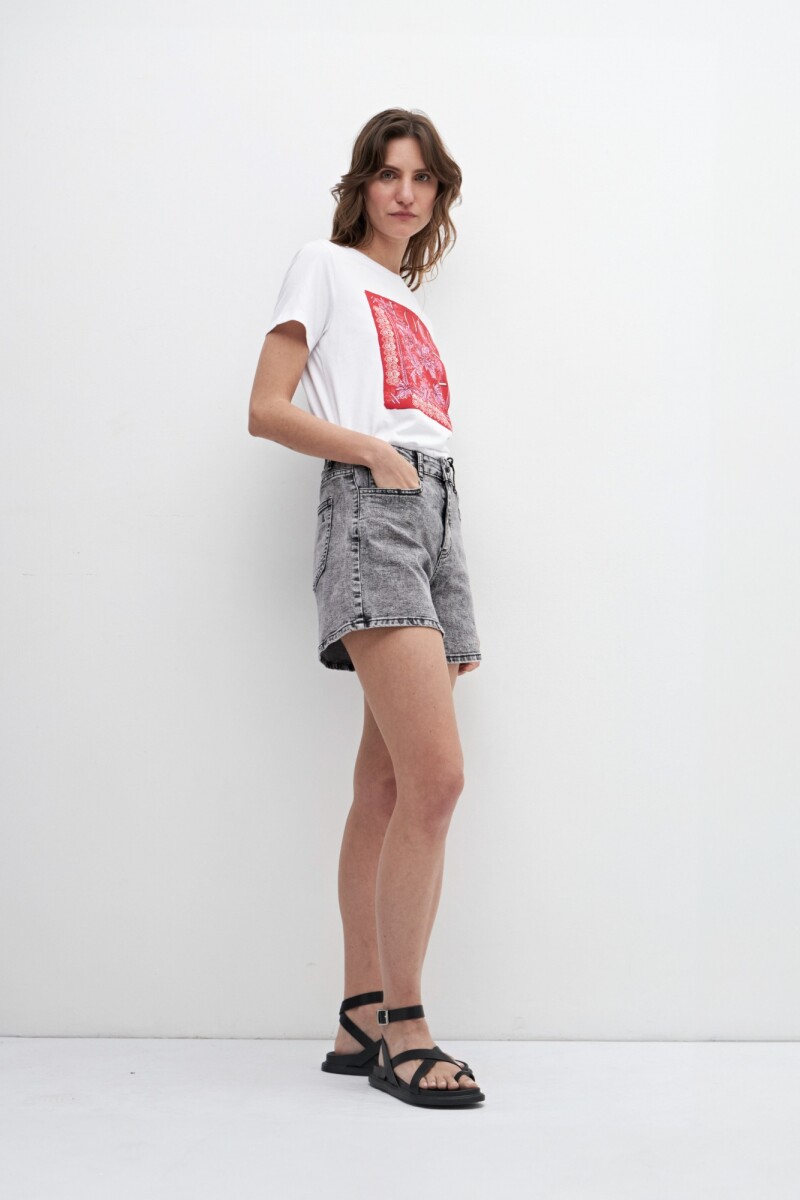 Short de jean gris