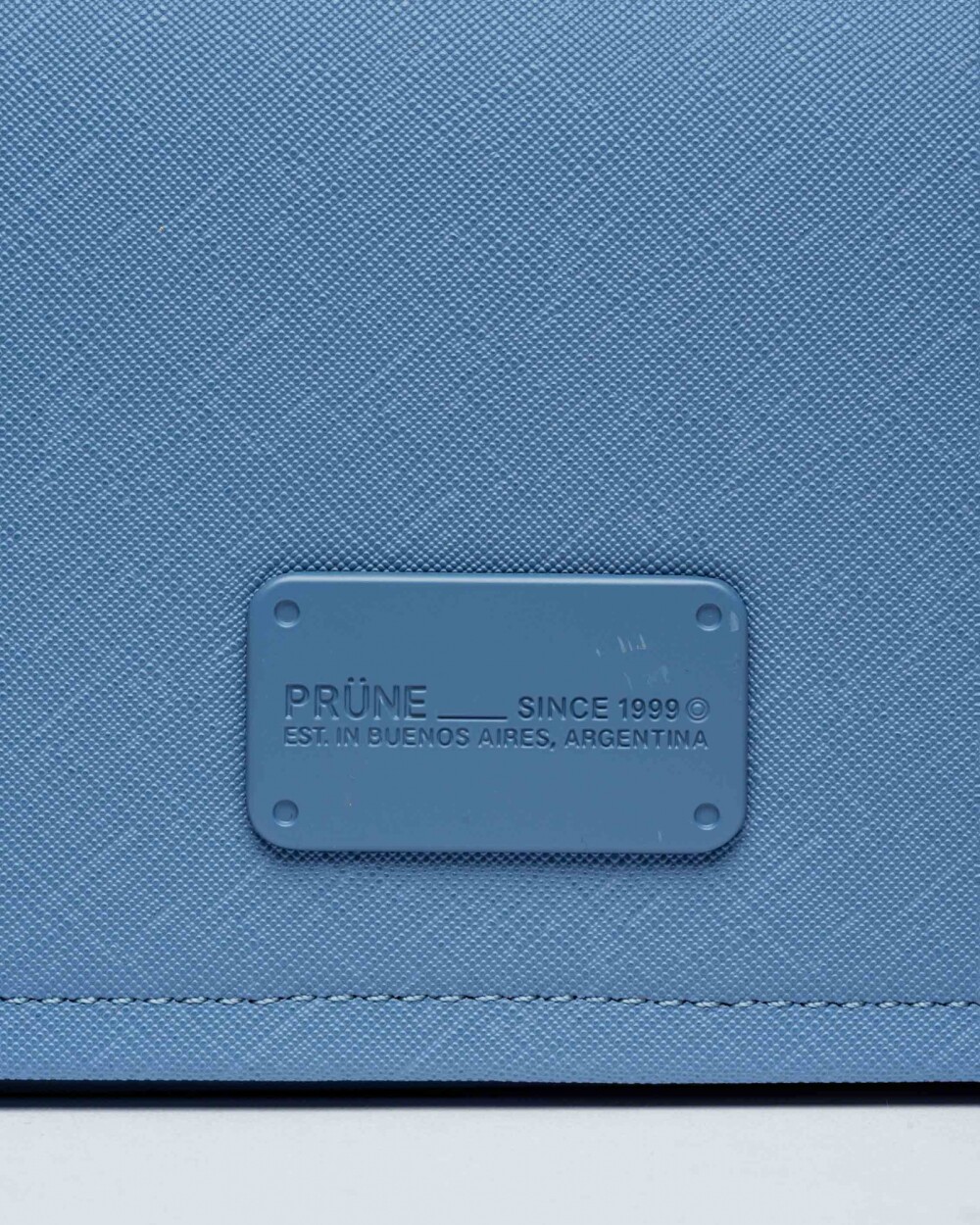 Bandolera The Flap Penny en efecto cuero saffiano Coast Blue
