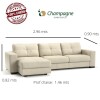 SOFA DOMINI 3 CUERPOS + CHAISE - 100% CUERO - GRIS SOFA DOMINI 3 CUERPOS + CHAISE - 100% CUERO - GRIS