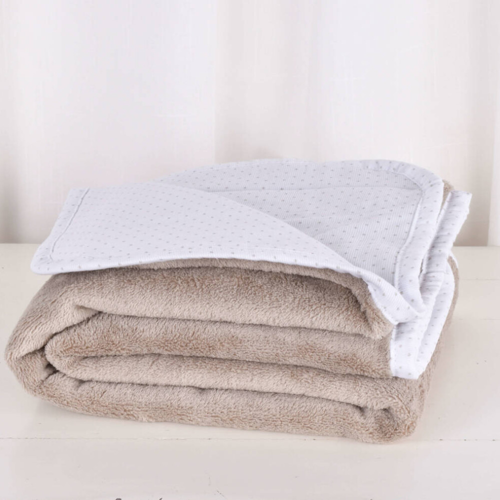 Manta Soft Motitas Beige