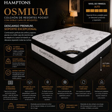 Colchon de resortes Queen THM Osmium Colchon de resortes Queen THM Osmium